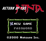 Return of the Ninja Title Screen